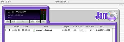 Jam 6 image showing ISRC Code